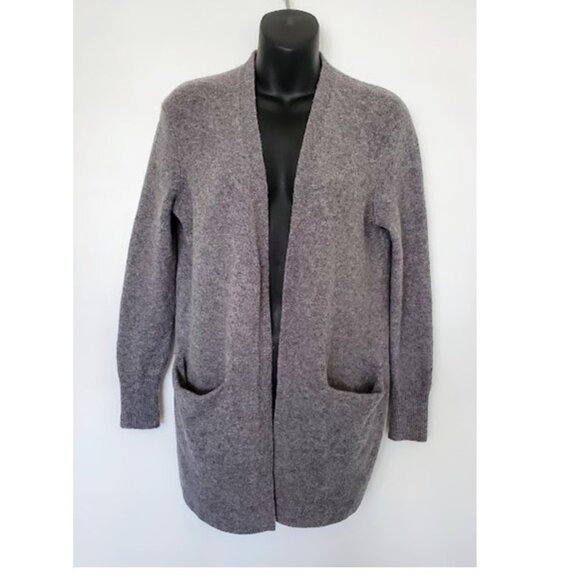 Madewell Gray Open Front Wool Alpaca Cozy Walker Cardigan w Pockets Size XS - Picture 2 of 8
